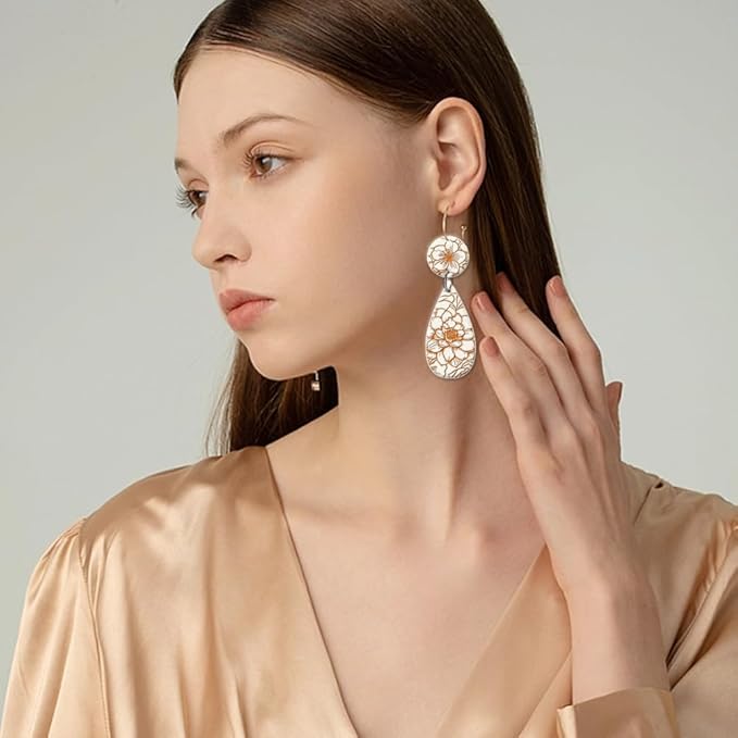 CHGCRAFT Flowers Polymer Clay Texture Sheets Rose Daisy Silicone Texture Stamp Lilies Cherry Blossom Clay Modeling Pattern Pad Texture Sheets for Polymer Clay Making Earrings Jewelry