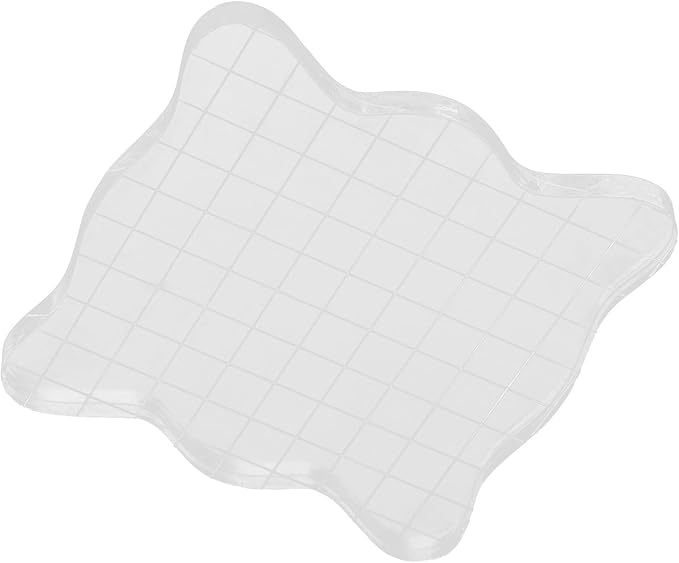 1PC Transparent Acrylic Stamp Blocks with Grid Lines, with Curve Edges Essential Stamping Tools for Scrapbooking Crafts Making,1.97 x 1.97/2.95 x 2.95/3.93 x 3.93 (10x10cm)