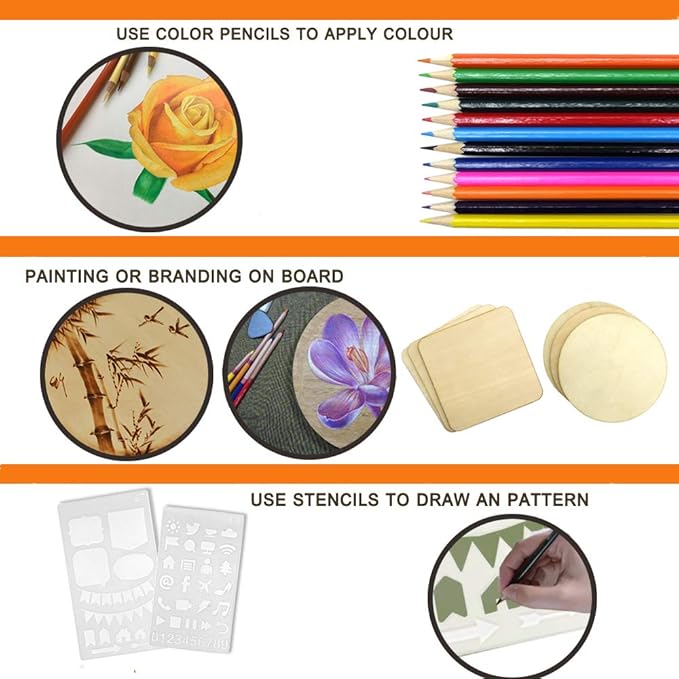 Wood Burning Kit, 110 Pieces Wood Burning Tool with Adjustable Temperature 200-420°C, Professional Wood Burner Pen for Embossing Carving Soldering