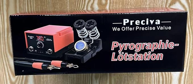 Preciva 935 Dual Handle Wood Burning Kit - Professional Pyrography Tool with 20 Wire Nibs & Pen Holder | Adjustable Temp 482~1382℉ | for Wood Burning, Leather Craft, Art Designs