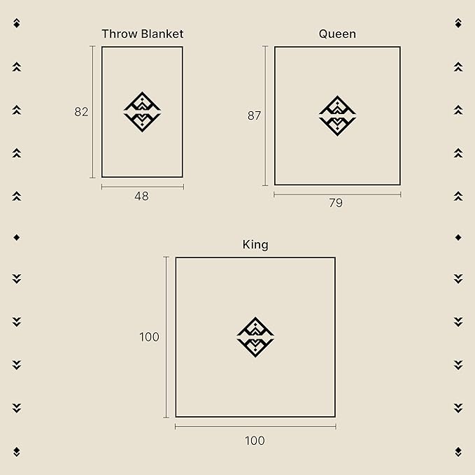 Inca Aztec Throw, Queen, King Blanket | Southwest Indian Navajo Boho Style | Native Cover for Camping, Bedding, Couch, Vanlife | Faux Alpaca, Lightweight, Hypoallergenic (Kocha Blue, Throw)