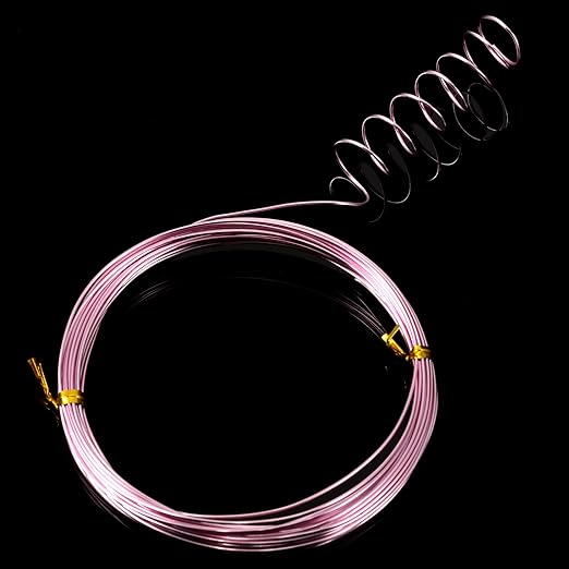 TecUnite Aluminum Craft Wire for Sculpting Armature Bendable Craft Wire for DIY Jewelry Making(Light Pink, 10 M X 1 mm, 1 Roll)