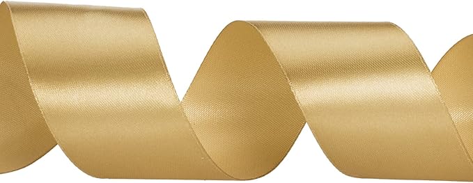 1 1/2 Inch Champaign Gold Solid Satin Ribbon, 50 Yards Craft Fabric Ribbon for Gift Wrapping Floral Bouquets Wedding Party Decoration