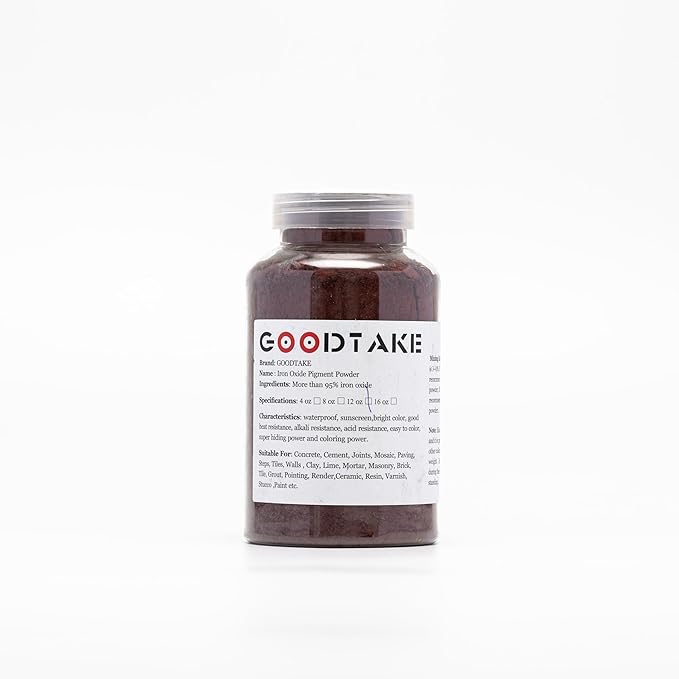 GOODTAKE Concrete Pigment, Wine Red Iron Oxide Pigment Powder, Concrete Cement Dye Color Pigment for Pastel, Tile, Paint, Mortar, Clay, Lime, Grout, Bath Bombs Coloring (Wine Red, 2 Pounds)