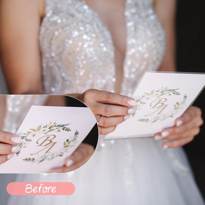 70 Pcs Translucent Vellum Paper, 5.12x7.09 Inch Printable Tracing Paper Wedding Invitations Vellum Jacket for Save The Date Cards Wedding Photos Cover DIY Printing Sketching Drawing Birthday Supplies