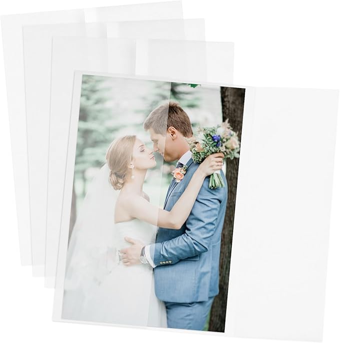 Vellum Paper 5x7 Pre-Folded - Goefun 120 Sheets Vellum Jackets for 5x7 Invitations 115GSM Translucent Paper for Invitations Wraps, Greeting Cards, Envelope Liners, Wedding, Baby Shower