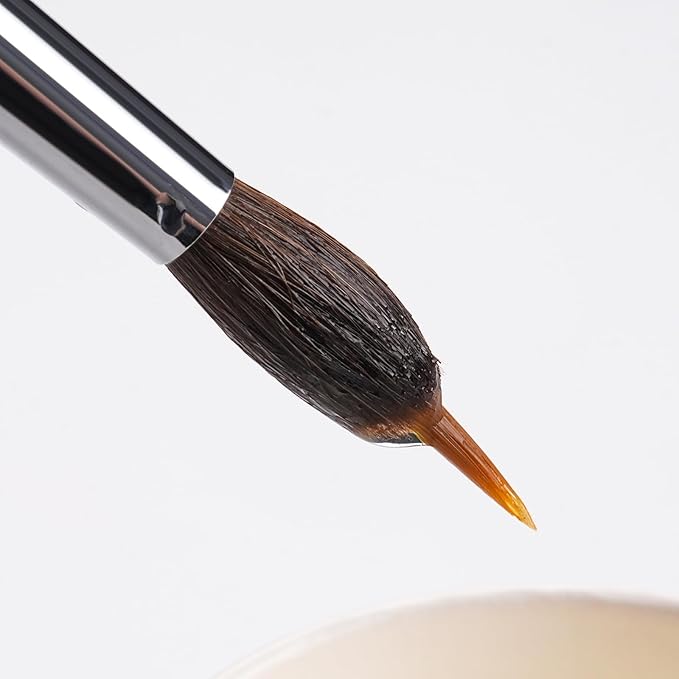 Watercolor Brushes Professional, Fuumuui 6Pcs Extended Needle Point Brushes Synthetic Extra Long Pinhead Brush with Sable Body for Fine Detailing - Watercolor Acrylic Gouache Inks Painting