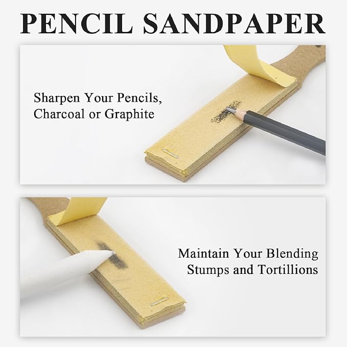 Aenir Blending Stumps for Drawing, Tortillons Blending Stumps Set of 13 Pack with Sandpaper Pencil Sharpener, Paper Art Blenders Tools for Charcoal, Graphite, Drawing Tools for Artists. (13)