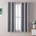ChrisDowa Small Window Curtains 40 inches Long for Bedroom - Grommet Short Thermal Insulated Room Darkening Curtains for Kitchen (2 Panels, Light Grey, 29 x 40 Inch)