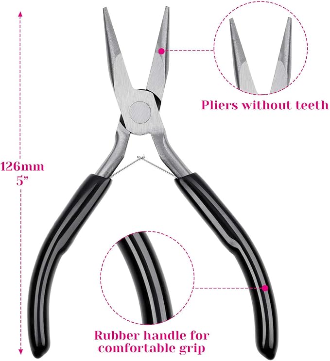 Jewelry Pliers, Cridoz Beading Pliers Set with Needle Nose Pliers, Round Nose Plier and Wire Cutter for Jewelry Making Beading Repair Supplies and Crafting (set of 3)