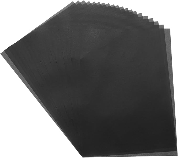 MECCANIXITY Colored Vellum Paper, 20 Sheet Black Transparency 11.7 x 8.2 Printable Vellum Paper, Translucent Vellum Sheets for Printing Wedding Invitations, Ink Jet Laser Printer