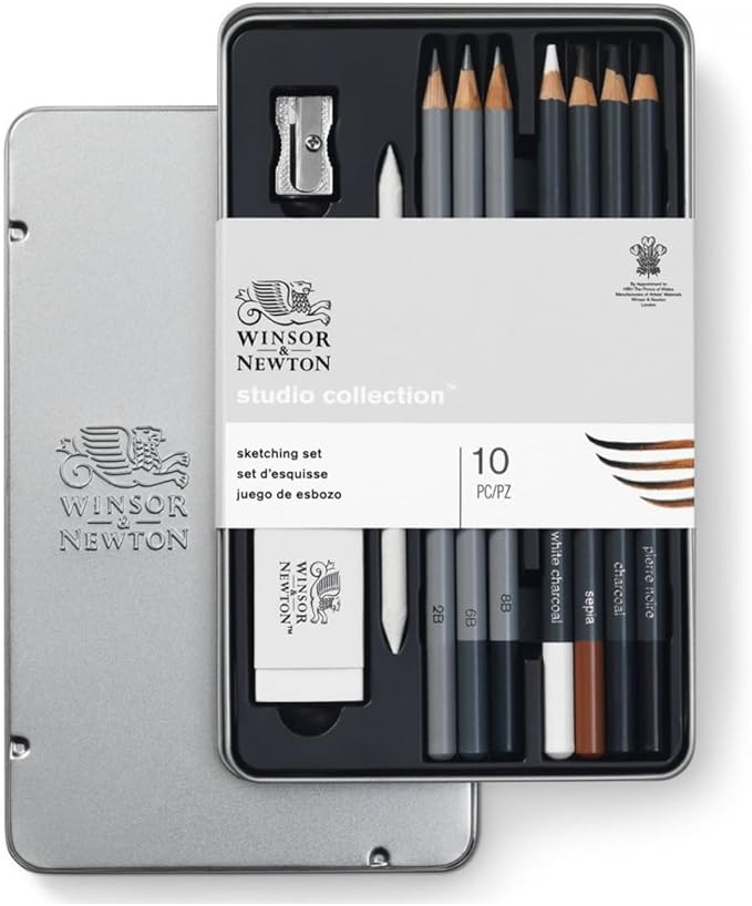 Winsor & Newton Studio Collection Artist Pencils, Sketching Pencils, Set of 10