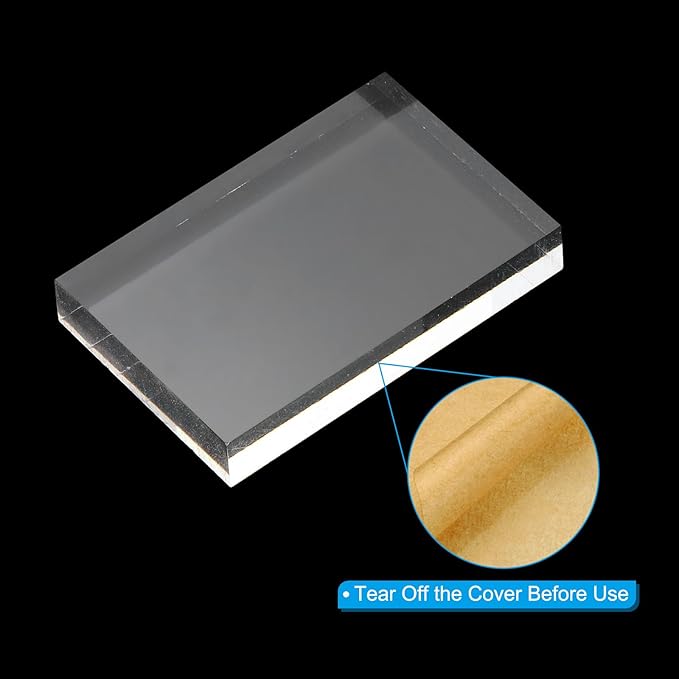 PATIKIL Acrylic Stamp Block, 1 Pack Clear Stamping Block with Grid Lines Decorative Mounting Blocks Set Rectangle for Scrapbooking Crafts Card Making