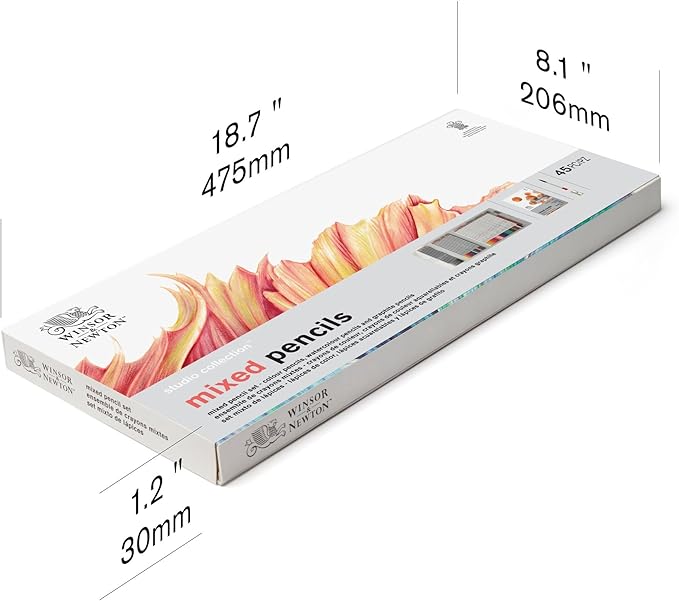 Winsor & Newton Studio Collection Artist Pencils, Mixed Pencil Box Set, 45 piece