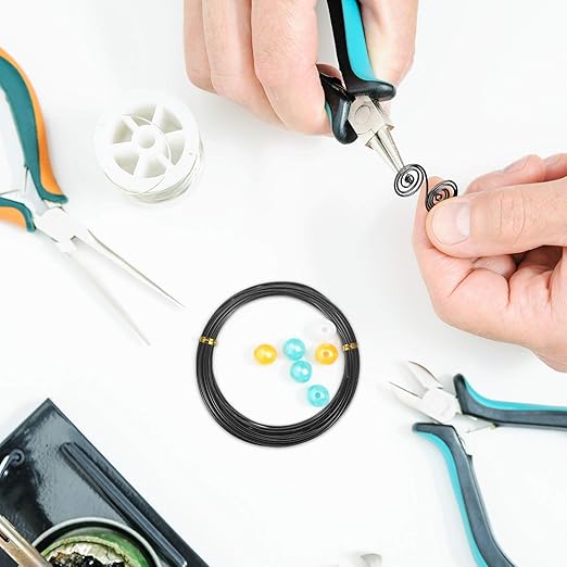 TecUnite Aluminum Craft Wire for Sculpting Armature Bendable Craft Wire for DIY Jewelry Making(Black, 10 M X 1.5 mm, 1 Roll)