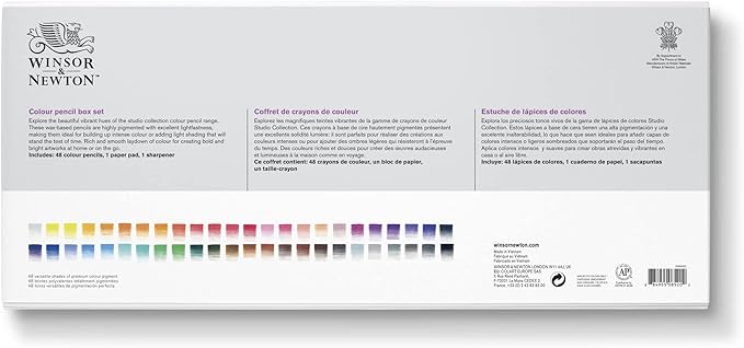 Winsor & Newton Studio Collection Artist Pencils, Colour Pencil Box Set, Set of 50