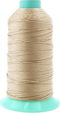 Mandala Crafts Bonded Nylon Thread Cream Heavy Duty Sewing Threads - 415 YDs Size 346 210D T350 Tex 350 Thread for Leather Jeans Weaving Outdoor Marine Upholstery Threads