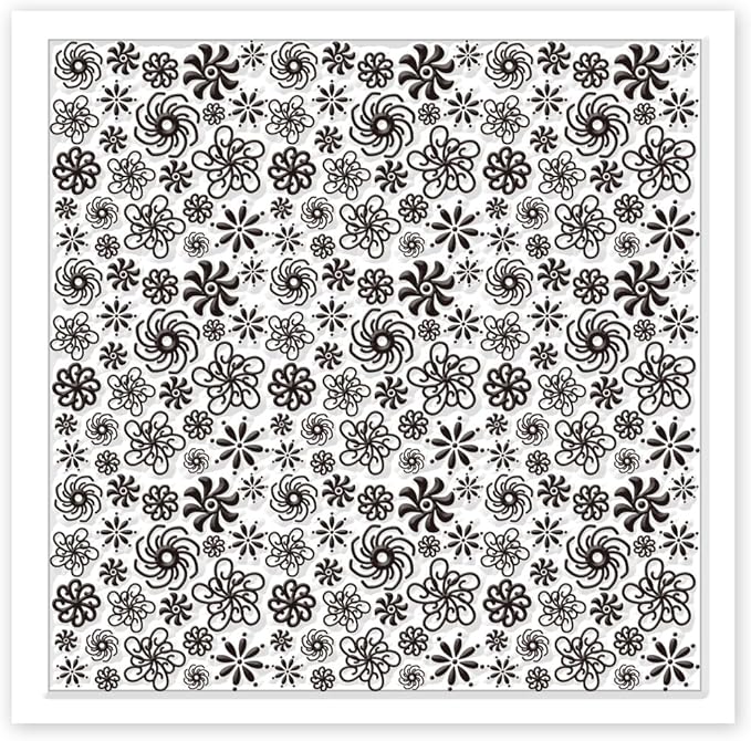 CHGCRAFT Plum Blossoms Polymer Clay Texture Sheets Art Rotation Flowers Silicone Texture Stamp Clay Texture Mat Modeling Pattern Pad Texture Sheets for Jewelry and Clay Earrings Tools