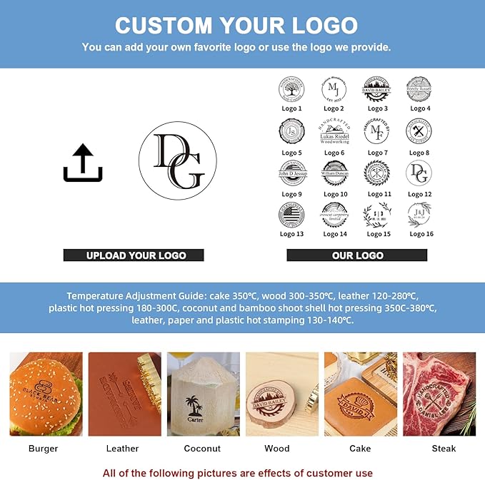 Custom Electric Branding Iron for Wood, Adjustable Temperature Wood Branding irons Personalized Wood Burning Letter Stamp for Leather Woodworking Tool, Handcraft & Wedding Gifts(1.5Inches)