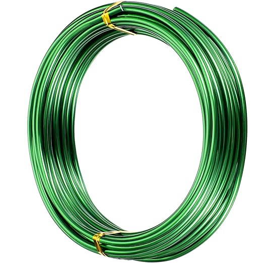 TecUnite Aluminum Craft Wire for Sculpting Armature Bendable Craft Wire for DIY Jewelry Making(Green, 10 M X 3 mm, 1 Roll)