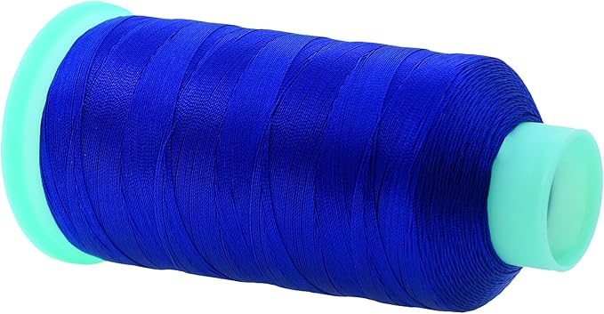 Mandala Crafts Bonded Nylon Thread Royal Blue Heavy Duty Sewing Threads - 1100 YDs Size 92 280D T90 Tex 90 Thread for Leather Jeans Weaving Outdoor Marine Upholstery Threads