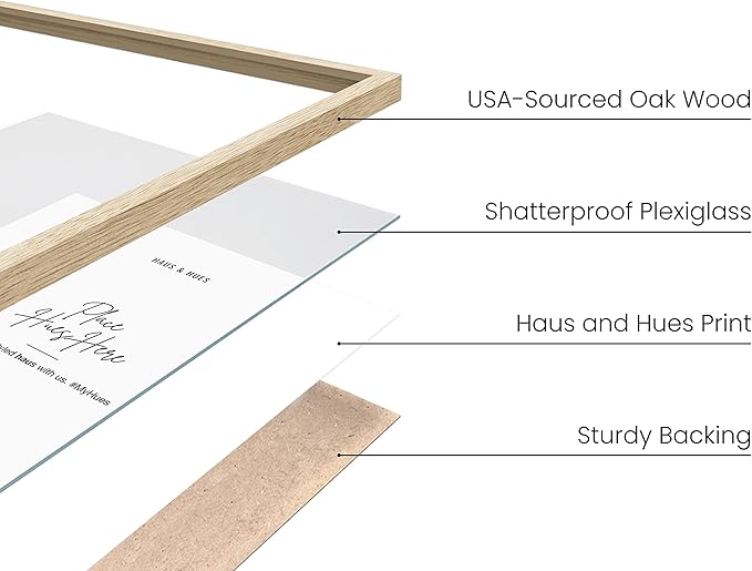 HAUS AND HUES 8x10 Frame Set of 9-8x10 Wood Picture Frame Natural Wood Frames Light Wood Frame Natural Wood Picture Frames