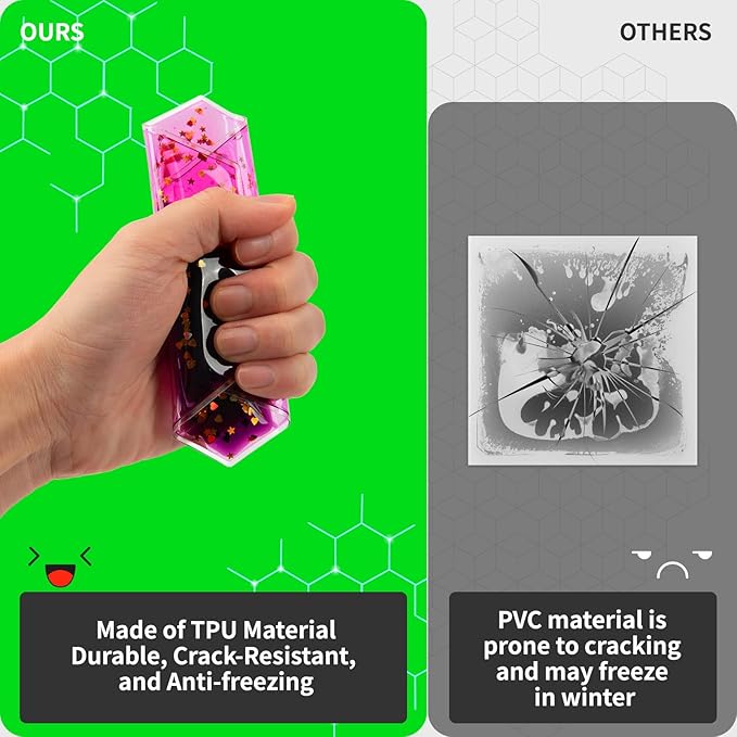 LONGKING 8-Pack Liquid Tiles for Kids, Soft Gel Liquid Sensory Toys for Autistic Children, Sensory Mats, Sensory Toys for Toddlers 3-4