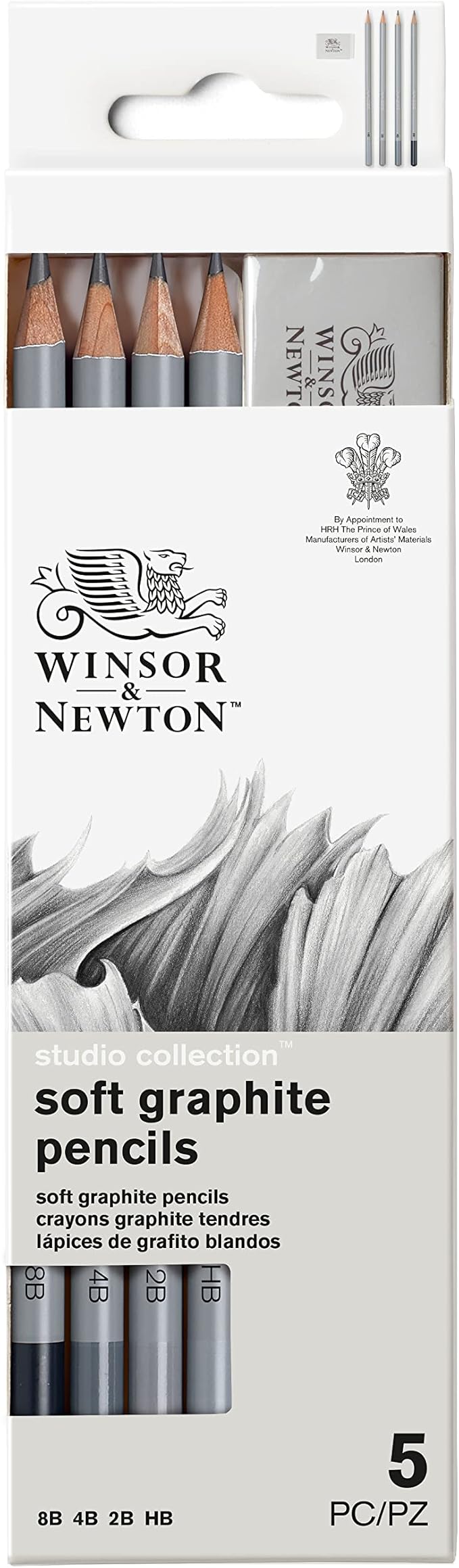 Winsor & Newton Studio Collection Artist Pencils, Graphite Pencils, Set of 5