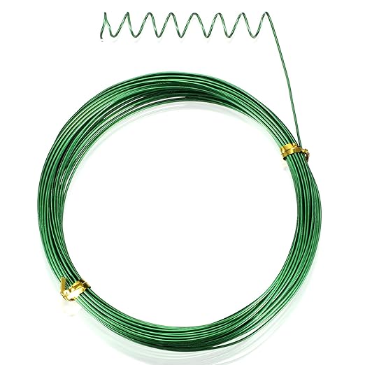 TecUnite Aluminum Craft Wire for Sculpting Armature Bendable Craft Wire for DIY Jewelry Making(Green, 10 M X 1 mm, 1 Roll)
