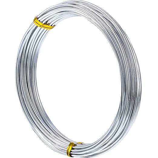 TecUnite Aluminum Craft Wire for Sculpting Armature Bendable Craft Wire for DIY Jewelry Making (1 Roll,Silver,10 M x 1.5 mm)