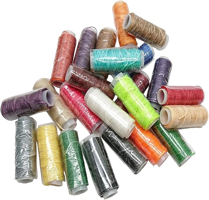 48 Colors Waxed Thread, Leather Sewing, Hand Stitching Thread for Hand Sewing Leather and Bookbinding, 13Yards Per Color