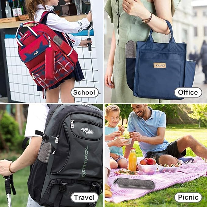 Travel Utensils Set with Case Reusable Portable Cutlery Set Stainless Steel 8pcs Including Dinner Knife Fork Spoon Chopsticks straws (Gradient Purple)