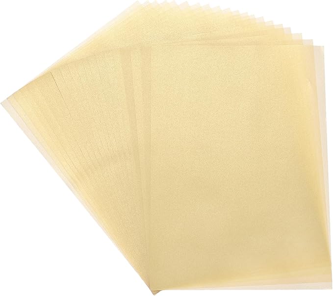 MECCANIXITY Colored Vellum Paper, 40 Sheet Orange Yellow Transparency 11.7 x 8.2 Printable Vellum Paper, Translucent Vellum Sheets for Printing Wedding Invitations, Ink Jet Laser Printer