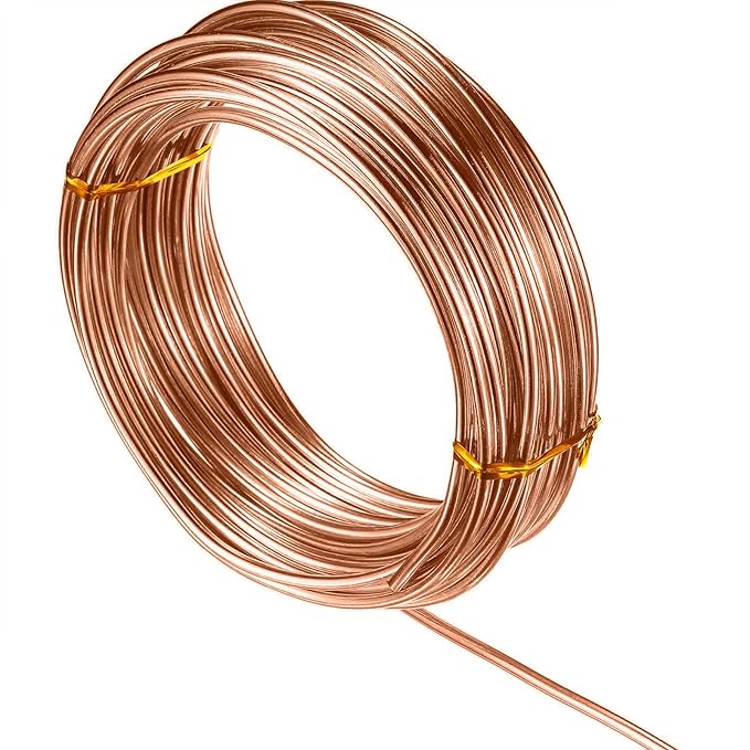 TecUnite Aluminum Craft Wire for Sculpting Armature Bendable Craft Wire for DIY Jewelry Making(Copper, 10 M X 1 mm, 1 Roll)