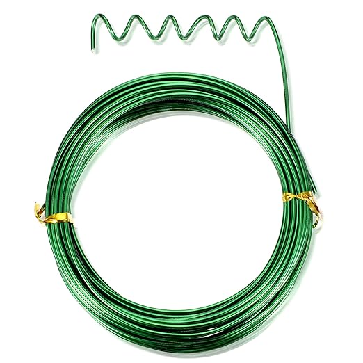 TecUnite Aluminum Craft Wire for Sculpting Armature Bendable Craft Wire for DIY Jewelry Making(Green, 10 M X 2 mm, 1 Roll)