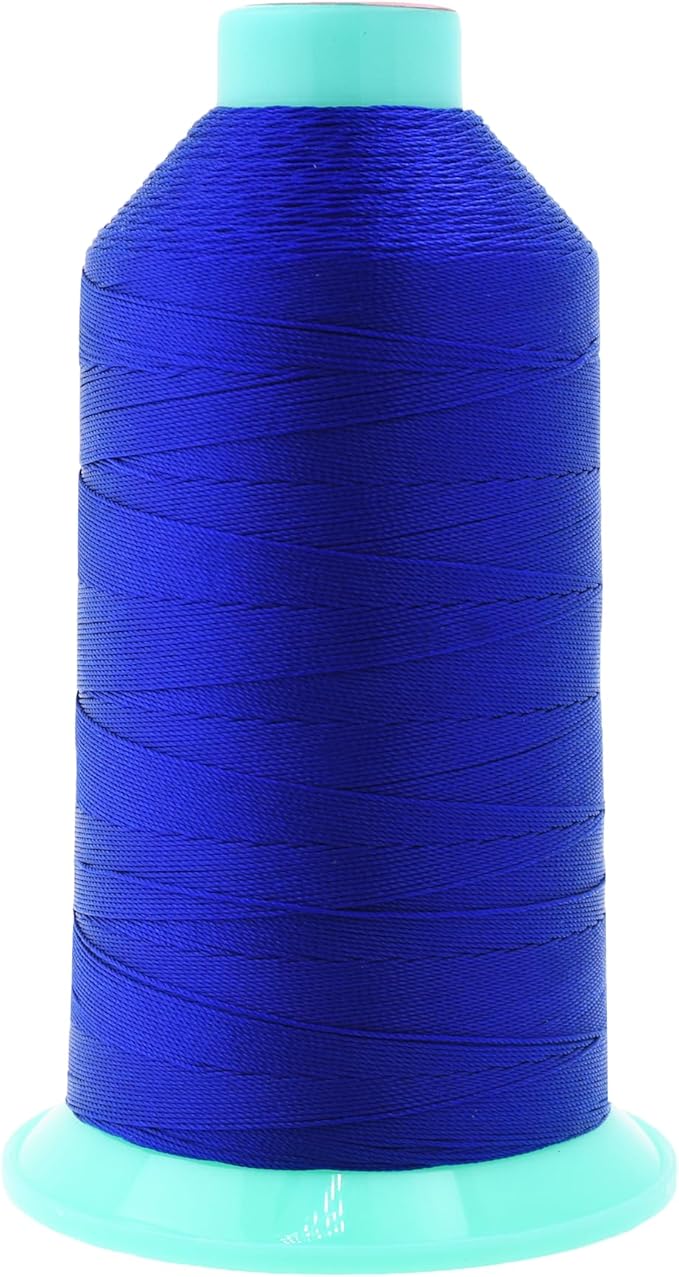 Mandala Crafts Bonded Nylon Thread Royal Blue Heavy Duty Sewing Threads - 1250 YDs Size 138 420D T135 Tex 135 Thread for Leather Jeans Weaving Outdoor Marine Upholstery Threads
