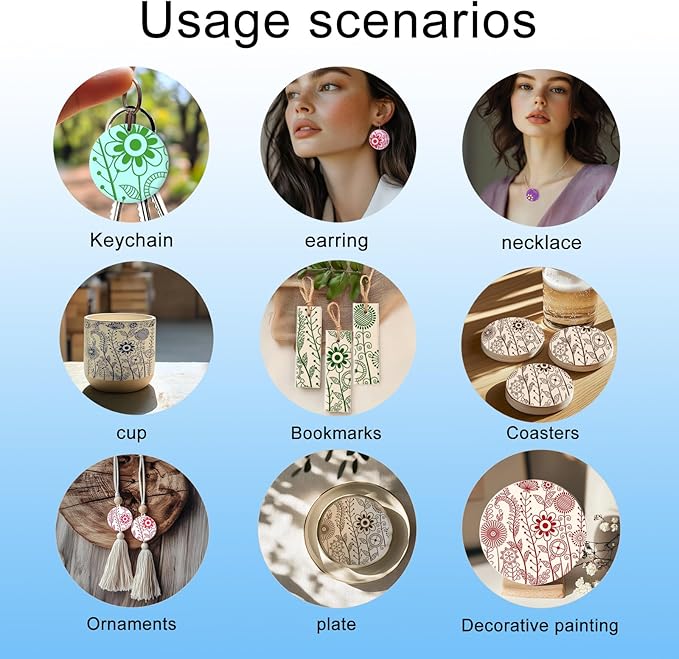 CHGCRAFT Abstract Wildflowers Polymer Clay Texture Sheets Geometric Flowers Silicone Stamp Clay Texture Mat Modeling Pattern Pad Texture Sheets for Jewelry and Clay Earrings Tools, 5.5x5.5 inch