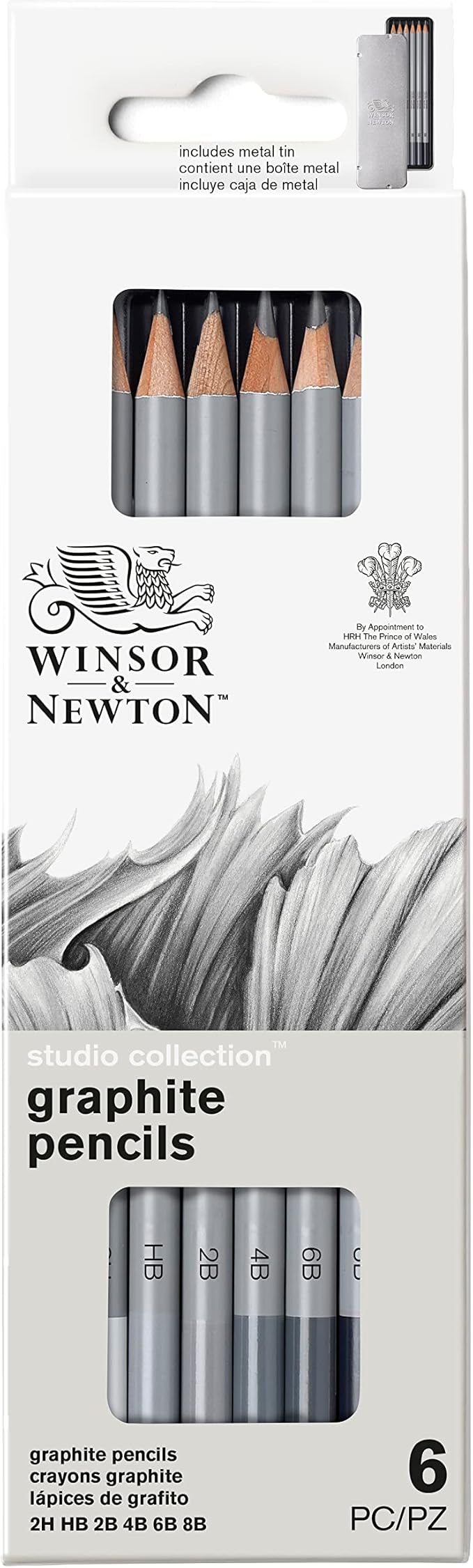 Winsor & Newton Studio Collection Artist Pencils, Graphite Pencils, Set of 6