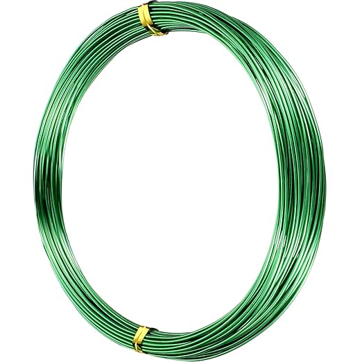 TecUnite Aluminum Craft Wire for Sculpting Armature Bendable Craft Wire for DIY Jewelry Making(Green, 10 M X 1 mm, 1 Roll)