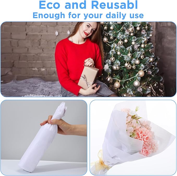 152 Sheets 27x19 Inches Wet Strength Tissue Paper for Art Collage White Wrapping Paper Sheets Packing Tissue for Collage Model Making, Media Crafts Etc Resistant to Tearing When Wet