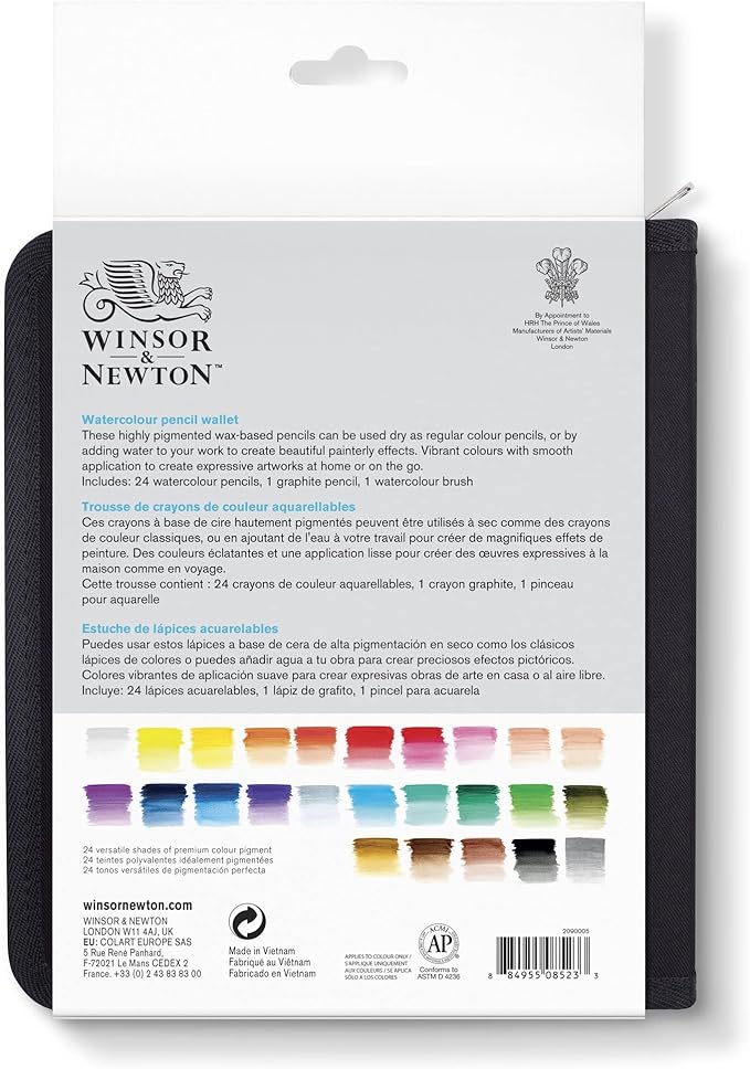 Winsor & Newton Studio Collection Artist Pencils, Watercolor Pencil Wallet, Set of 26