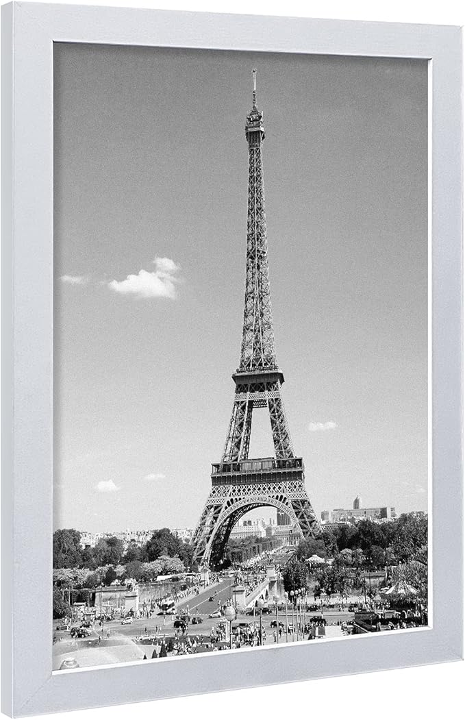 VCK Poster Frames 13x19 White 3 Pack, Solid Wood Picture Frames for Wall Mounting Hanging Art and Puzzle Frame