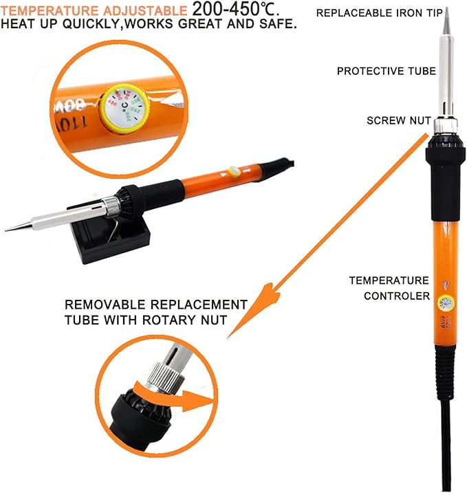 Wood Burning Kit, 110 Pieces Wood Burning Tool with Adjustable Temperature 200-420°C, Professional Wood Burner Pen for Embossing Carving Soldering