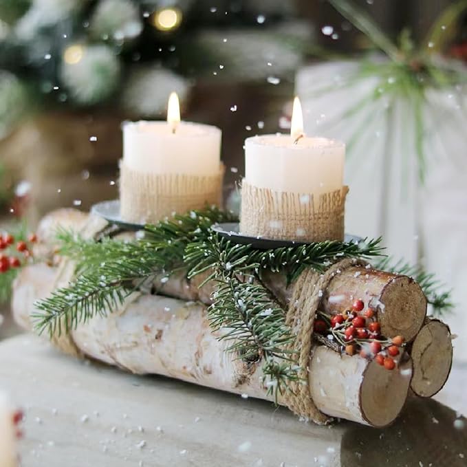 12 Pcs 16" Large White Birch Logs for Faux Fireplace Filler Decorative, Unfinished Wood for DIY Crafts, Wood Branches for Outdoor Indoor Electric Mock Fireplace, Firebowl, Fire Pits