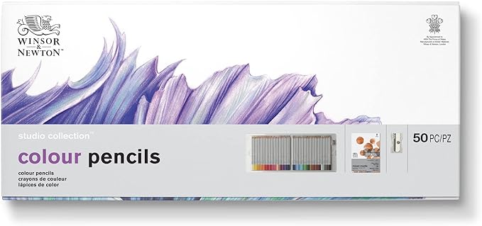 Winsor & Newton Studio Collection Artist Pencils, Colour Pencil Box Set, Set of 50