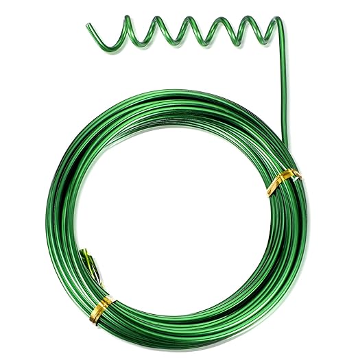 TecUnite Aluminum Craft Wire for Sculpting Armature Bendable Craft Wire for DIY Jewelry Making(Green, 10 M X 3 mm, 1 Roll)