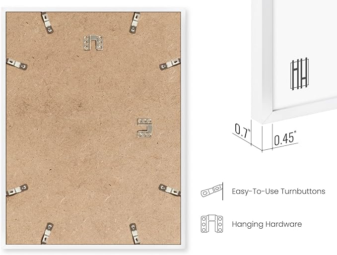 Haus and Hues 8.5x11 White Oak Wood Picture Frames Set of 25 - Premium Bulk Picture Frames 8.5x11 Bundle - Elegant Gallery Wall Frame Set for Posters, Art Display - Ideal for Wall Decor in Home &