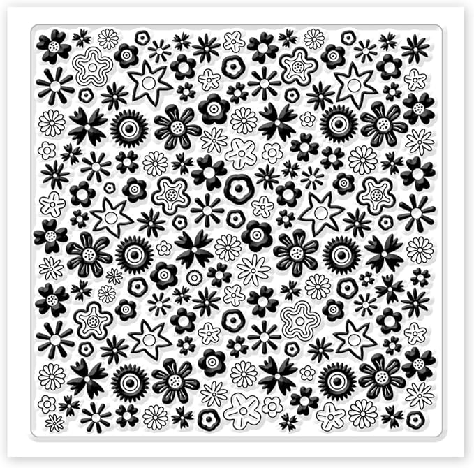 CHGCRAFT Polymer Clay Texture Sheets Cartoon Flowers Texture Stamp Sheets Silicone Texture Stamp Polymer Clay Texture Mat for Making Earrings Jewerly, Polymer Clay Earrings Tools