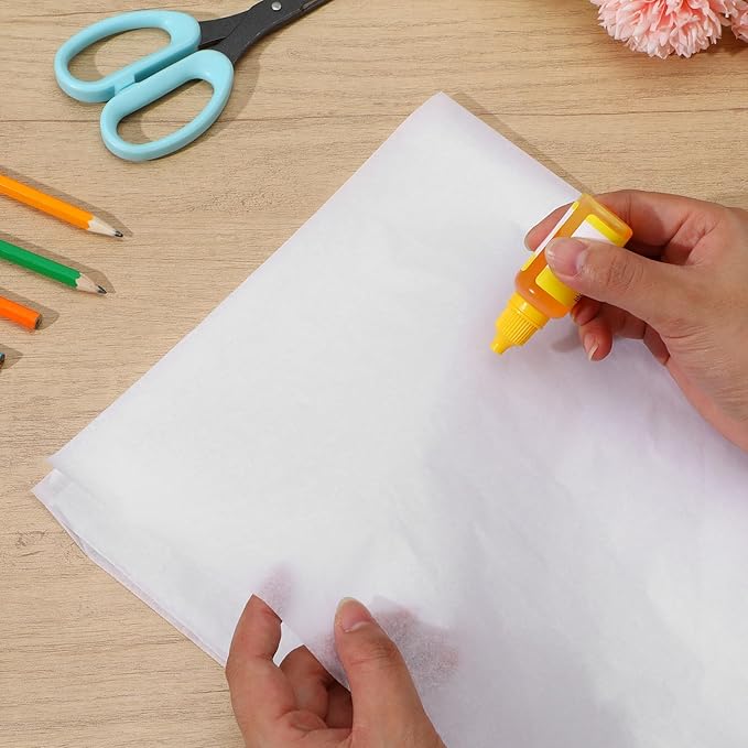 152 Sheets 27x19 Inches Wet Strength Tissue Paper for Art Collage White Wrapping Paper Sheets Packing Tissue for Collage Model Making, Media Crafts Etc Resistant to Tearing When Wet