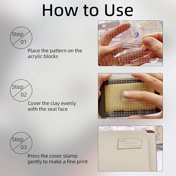 6Pcs Acrylic Stamping Block, Clear Acrylic Block for Stamping, Stamp Block Decorative Stamp Block for Scrapbooking Crafts Making